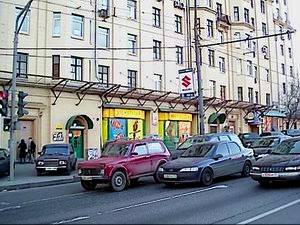 Зоомагазин на Варшавском шоссе, 16. Вид с пешеходного перехода.